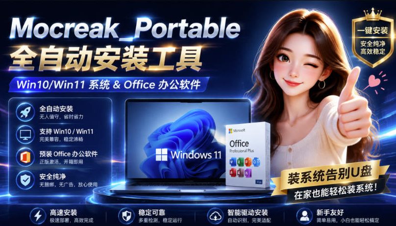 （19970期）Mocreak全自动安装office和win10、win11系统，告别U盘装系统，使用安全可靠-悟空知识星球