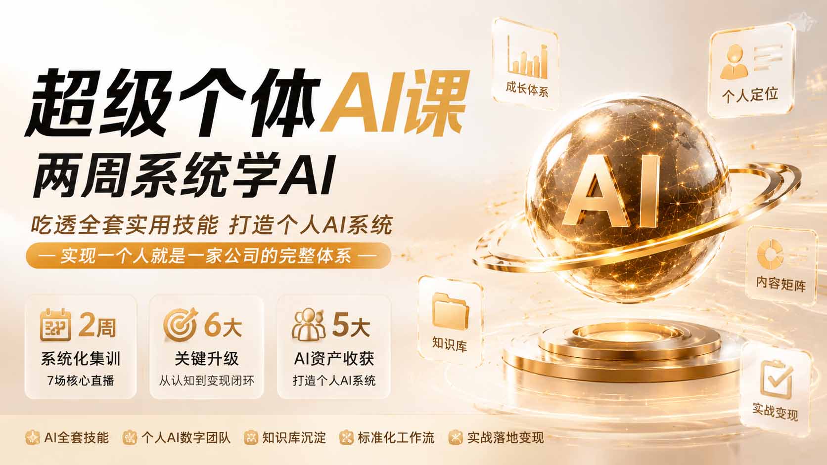 （20034期）超级个体AI课 两周系统学AI；吃透全套实用技能打造个人AI系统，实现一个人就是一家公司的完整体系(更新0823)-悟空知识星球