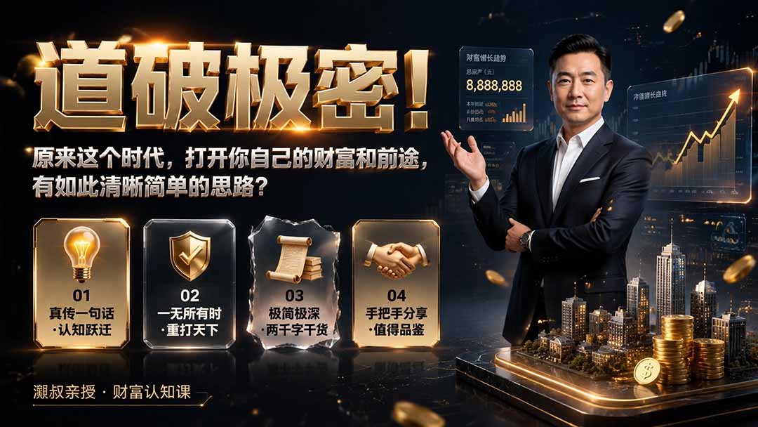 (19661期)付费文章:道破极密!原来这个时代,打开你自己的财富和前途,有如此清晰简单的思路?-悟空知识星球