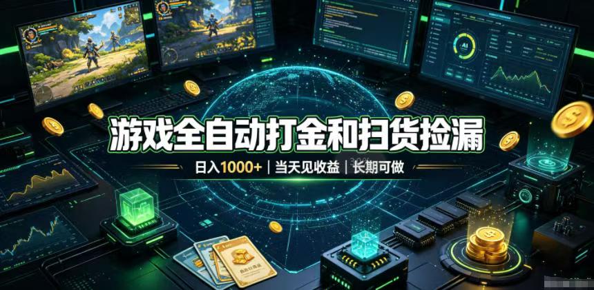 (19647期)游戏全自动打金和扫货捡漏,日入1000+,当天见收益,长期可做!-悟空知识星球