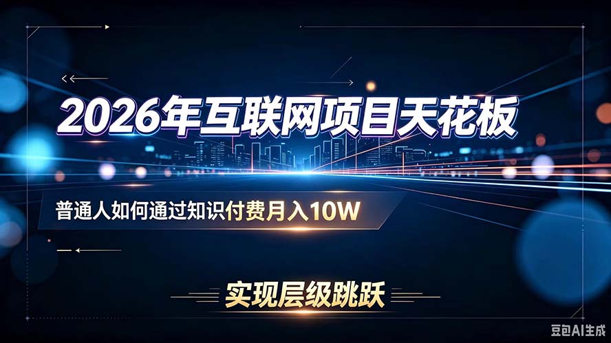 (20150期)2026年互联网项目天花板:普通人如何通过知识付费月入10W,实现层级跳跃-悟空知识星球