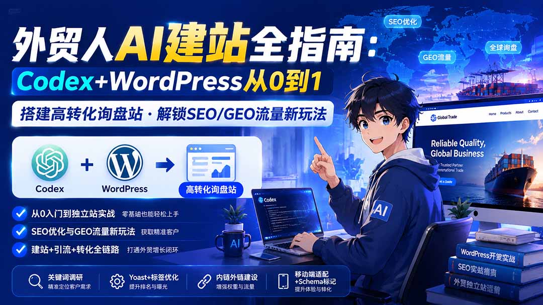 (19818期)外贸人AI建站全指南:Codex+WordPress从0到1·搭建高转化询盘站·解锁SEO/GEO流量新玩法-更新-悟空知识星球