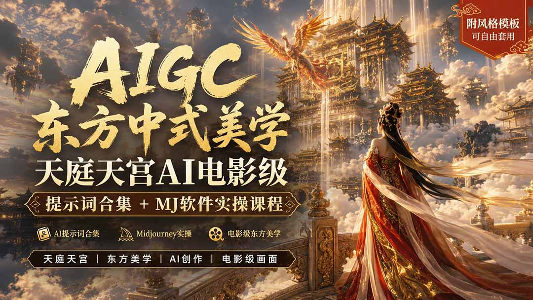 (19998期)AIGC东方中式美学天庭天宫AI电影级提示词合集+MJ软件实操课程-悟空知识星球