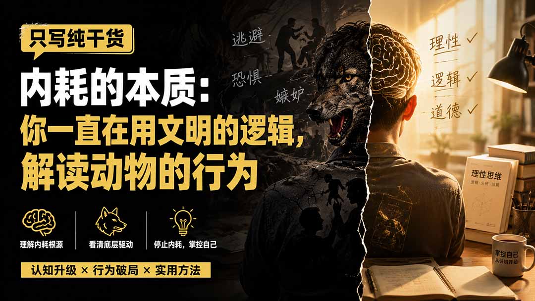 （19849期）付费文章：只写纯干货-内耗的本质：你一直在用文明的逻辑，解读动物的行为-悟空知识星球