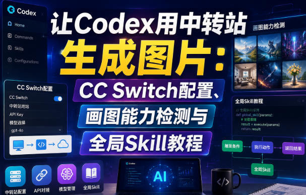 让Codex用中转站生成图片:CC Switch配置、画图能力检测与全局Skill教程-悟空知识星球