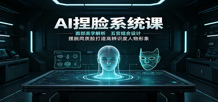 AI捏脸系统课:面部美学解析,五官组合设计,摆脱同质脸打造高辨识度人物形象-悟空知识星球
