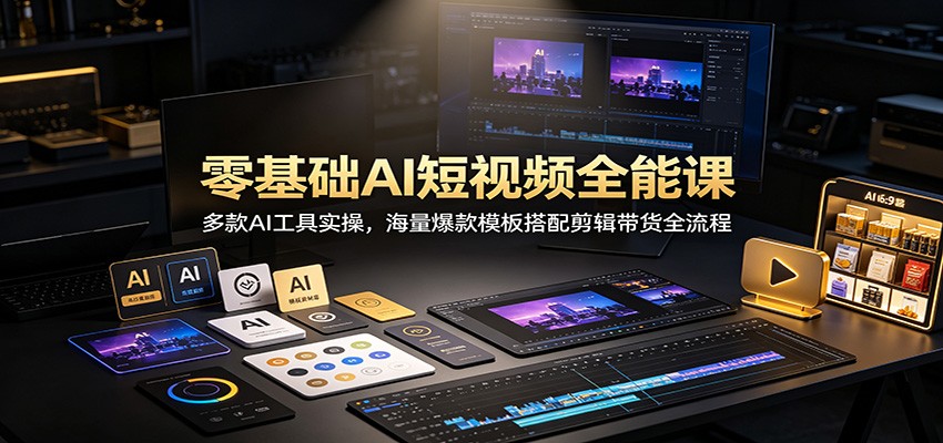 零基础AI短视频全能课：多款AI工具实操，海量爆款模板搭配剪辑带货全流程-悟空知识星球
