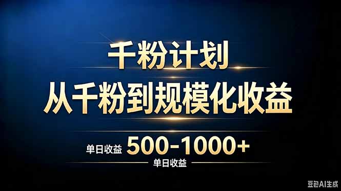（20078期）抖音千粉账号计划，从千粉到规模化收益 500-1000+单日收益-悟空知识星球
