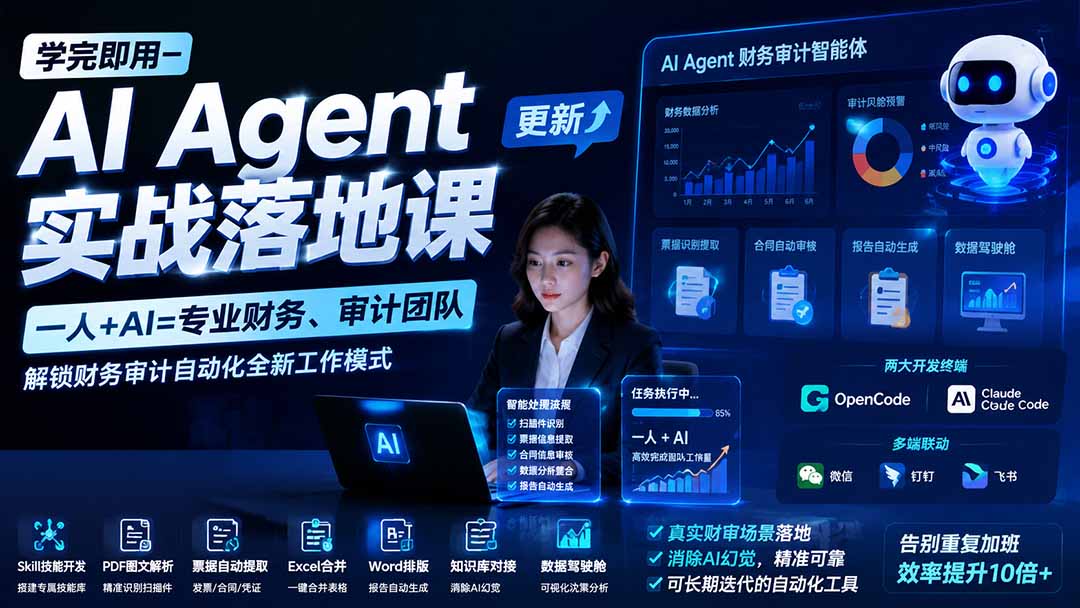(19702期)学完即用—AI Agent实战落地课-更新:一人+AI=专业财务、审计团队,解锁财务审计自动化全新工作模式-悟空知识星球