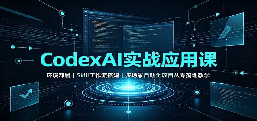 CodexAI实战应用课:环境部署Skill工作流搭建,多场景自动化项目从零落地教学-悟空知识星球