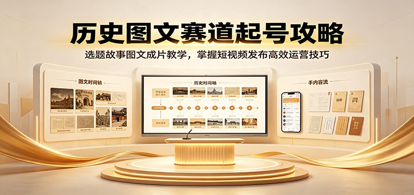 历史图文赛道起号攻略：选题故事图文成片教学，掌握短视频发布高效运营技巧-悟空知识星球