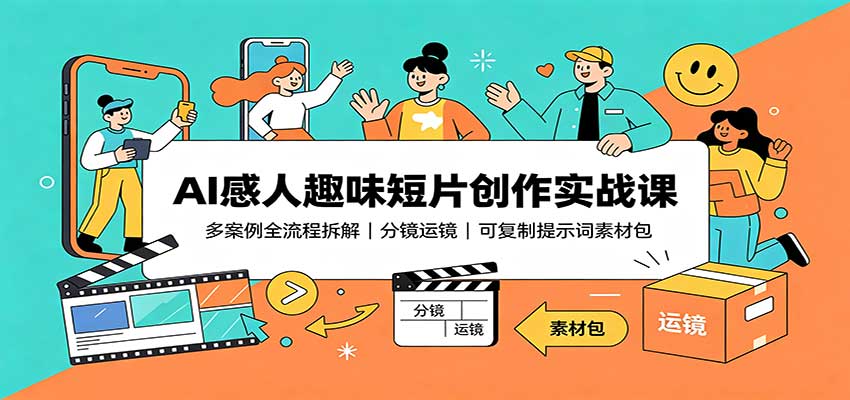 AI感人趣味短片创作实战课：多案例全流程拆解，分镜运镜，可复制提示词素材包-悟空知识星球