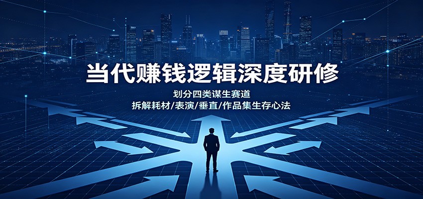 当代赚钱逻辑深度研修:划分四类谋生赛道,拆解耗材/表演/垂直/作品集生存心法-悟空知识星球