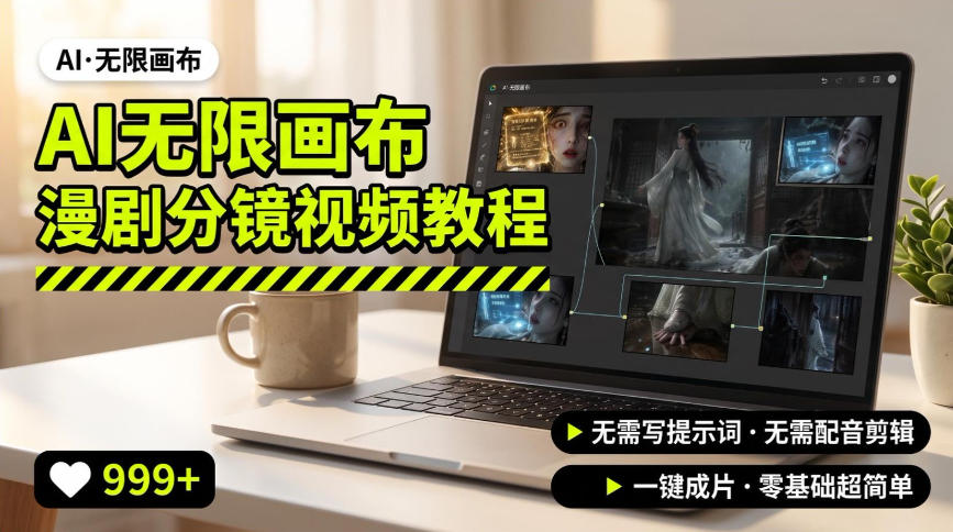 AI无限画布制作爆款漫剧分镜视频搭建教程,无需写脚本,无需制作音频,一键制作超简单-悟空知识星球