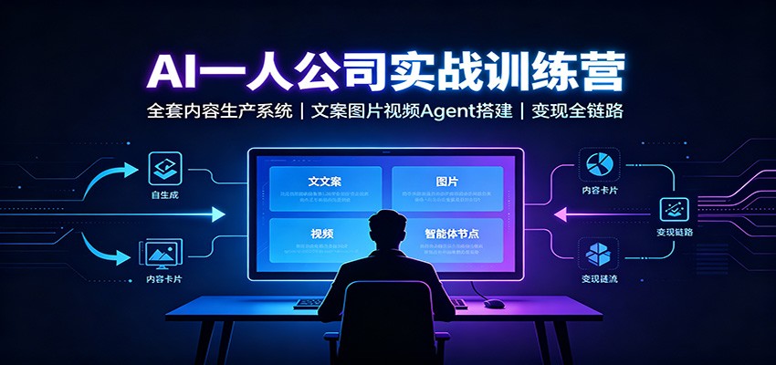 AI创作一人公司实战训练营：全套内容生产系统，文案图片视频Agent搭建变现全链路-悟空知识星球