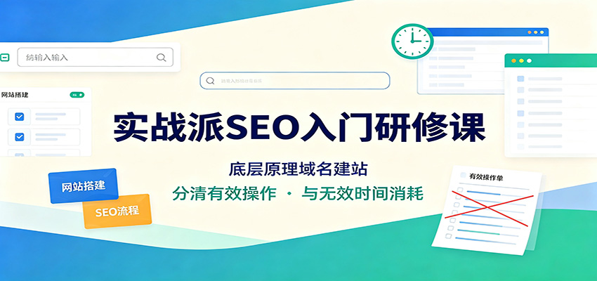 实战派SEO入门研修课:底层原理域名建站,分清有效操作与无效时间消耗-悟空知识星球