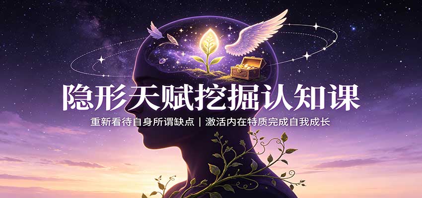 隐形天赋挖掘认知课：重新看待自身所谓缺点，激活内在特质完成自我成长-悟空知识星球