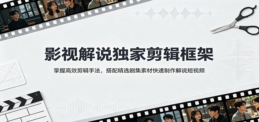 影视解说独家剪辑框架：掌握高效剪辑手法，搭配精选剧集素材快速制作解说短视频-悟空知识星球