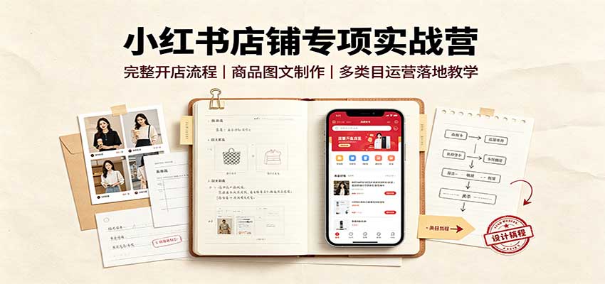 小红书店铺专项实战营:完整开店流程,商品图文制作,多类目运营落地教学-悟空知识星球