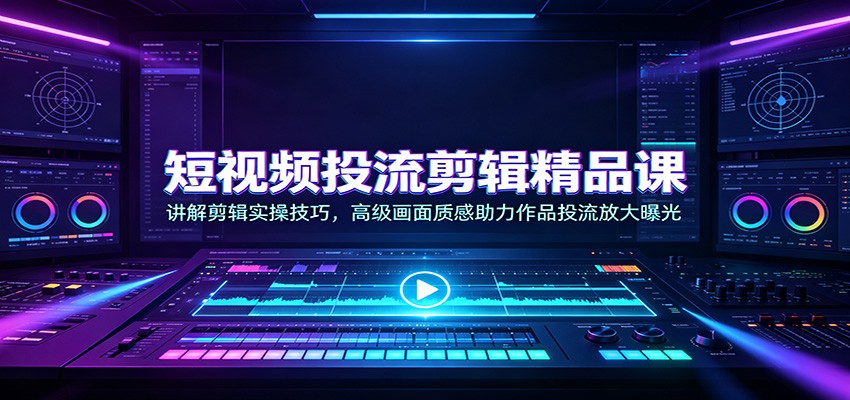 短视频投流剪辑精品课：讲解剪辑实操技巧，高级画面质感助力作品投流放大曝光-悟空知识星球
