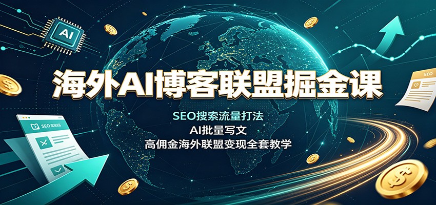 海外AI博客联盟掘金课:SEO搜索流量打法,AI批量写文,高佣金海外联盟变现全套教学-悟空知识星球