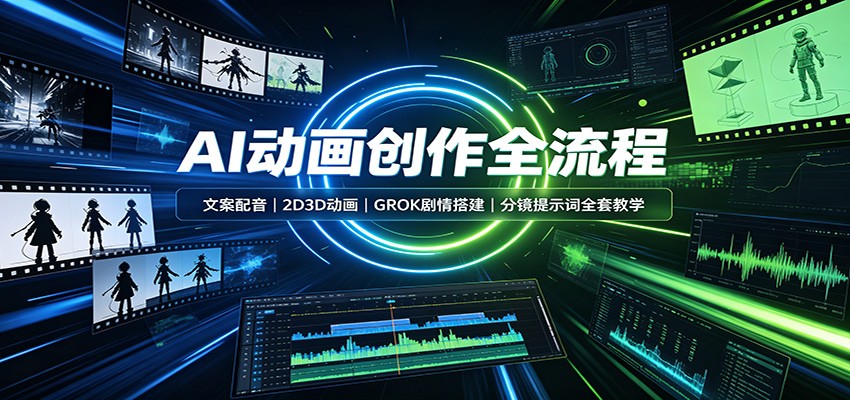 AI动画创作全流程：文案配音，2D3D动画，GROK剧情搭建，分镜提示词全套教学-悟空知识星球