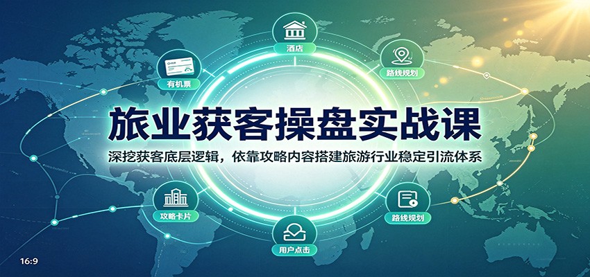 旅业获客操盘实战课：深挖获客底层逻辑，依靠攻略内容搭建旅游行业稳定引流体系-悟空知识星球