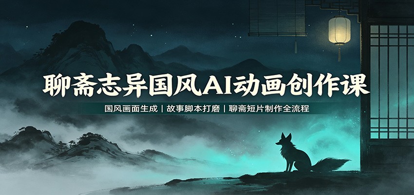 聊斋志异国风AI动画创作课：国风画面生成，故事脚本打磨，聊斋短片制作全流程-悟空知识星球
