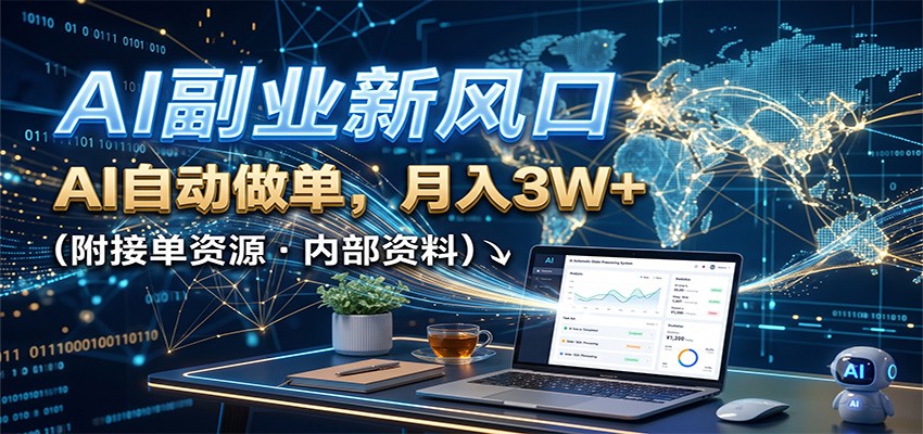 AI副业新风口,AI自动做单,月入3W+,附接单资源-悟空知识星球