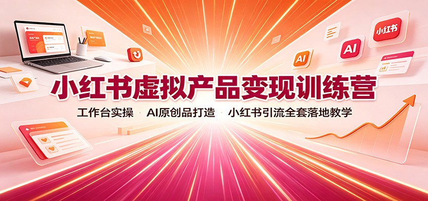 小红书虚拟产品变现训练营：工作台实操，AI原创品打造，小红书引流全套落地教学-悟空知识星球