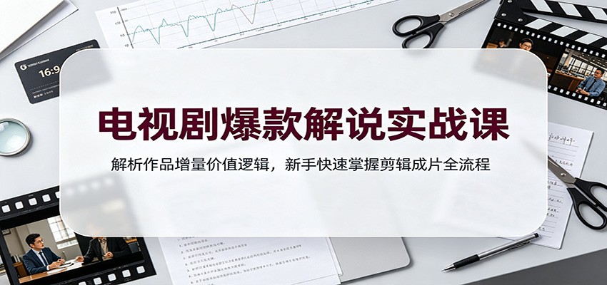 电视剧爆款解说实战课:解析作品增量价值逻辑,新手快速掌握剪辑成片全流程-悟空知识星球
