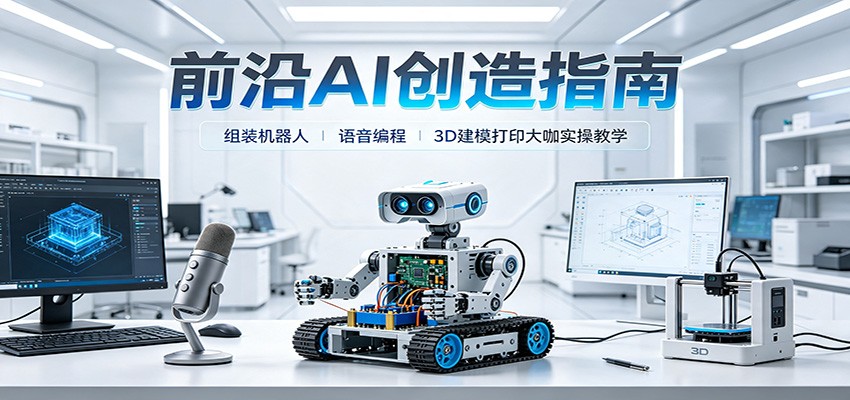 前沿AI创造指南:组装机器人、语音编程、3D建模打印大咖实操教学-悟空知识星球