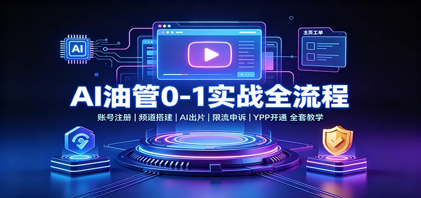 AI油管0-1实战：账号注册频道搭建，AI出片，限流申诉，YPP开通全套教学-悟空知识星球