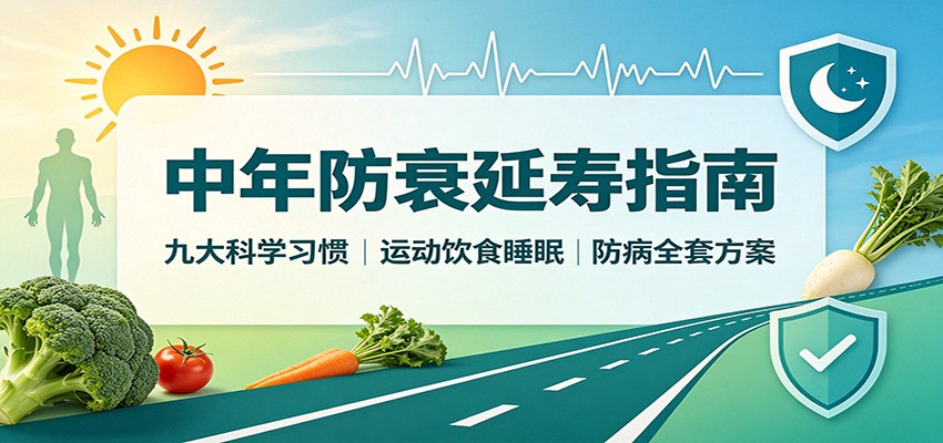 中年防衰延寿指南:九大科学习惯,运动饮食睡眠防病全套方案-悟空知识星球