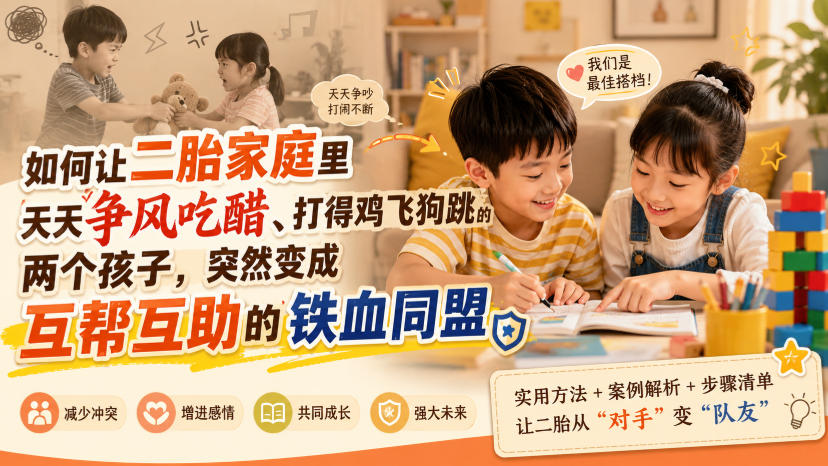 付费文章：如何让二胎家庭里天天争风吃醋、打得鸡飞狗跳的两个孩子，突然变成互帮互助的铁血同盟？-悟空知识星球