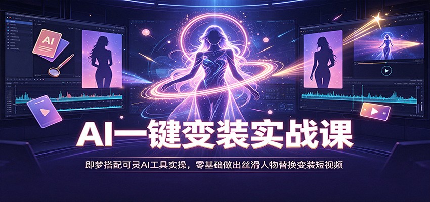 AI一键变装实战课：即梦搭配可灵AI工具实操，零基础做出丝滑人物替换变装短视频-悟空知识星球