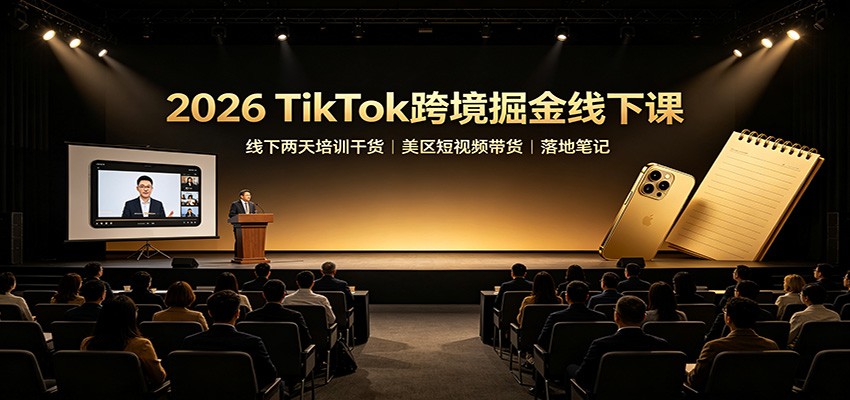 2026 TikTok跨境掘金线下课：线下两天培训干货，美区短视频带货落地笔记-悟空知识星球