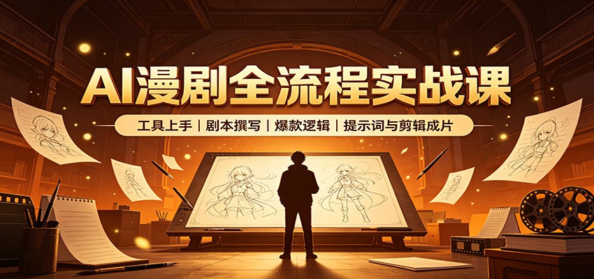 AI漫剧全流程实战课：工具上手、剧本撰写、爆款逻辑、提示词与剪辑成片-悟空知识星球