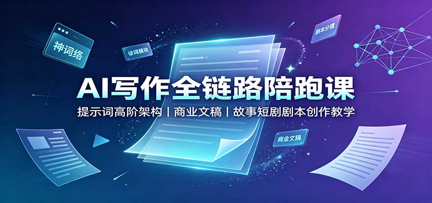 AI写作全链路陪跑课:提示词高阶架构,商业文稿,故事短剧剧本创作教学-悟空知识星球