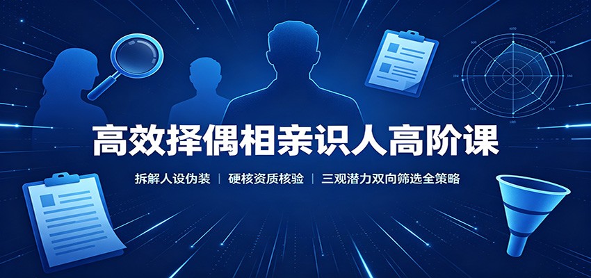 高效择偶相亲识人高阶课:拆解人设伪装,硬核资质核验,三观潜力双向筛选全策略-悟空知识星球