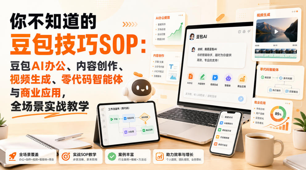 你不知道的豆包技巧SOP:豆包AI办公、内容创作、视频生成、零代码智能体与商业应用,全场景实战教学-悟空知识星球