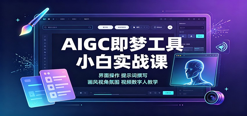 AIGC即梦工具小白实战课:界面操作,提示词撰写,画风视角氛围视频数字人教学-悟空知识星球