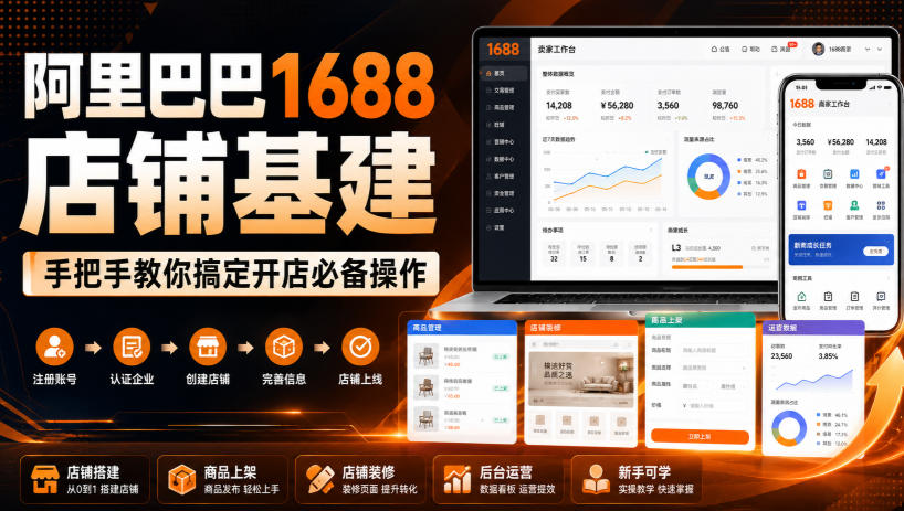 阿里巴巴1688店铺基建,手把手教你搞定开店必备操作(更新8月)-悟空知识星球