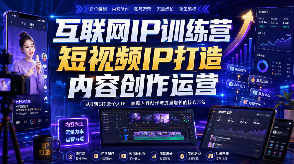 互联网IP训练营,短视频IP打造,内容创作运营-悟空知识星球