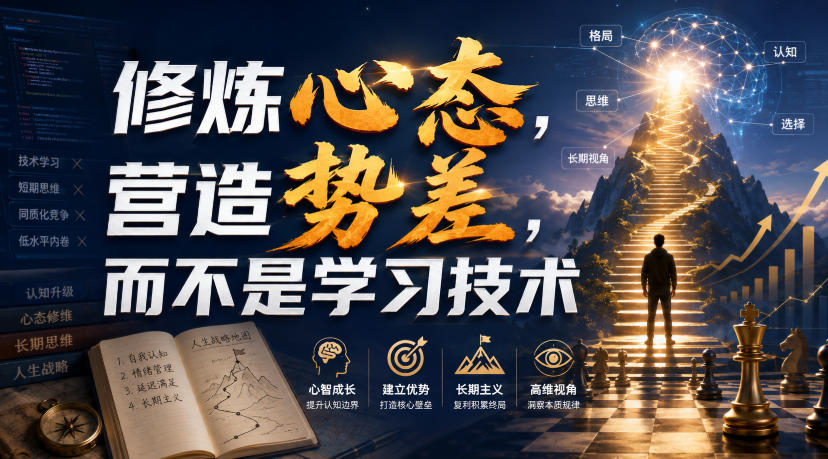 付费文章：修炼心态，营造势差，而不是学习技术-悟空知识星球