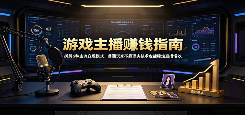 游戏主播赚钱指南:拆解6种主流变现模式,普通玩家不靠顶尖技术也能稳定直播增收-悟空知识星球