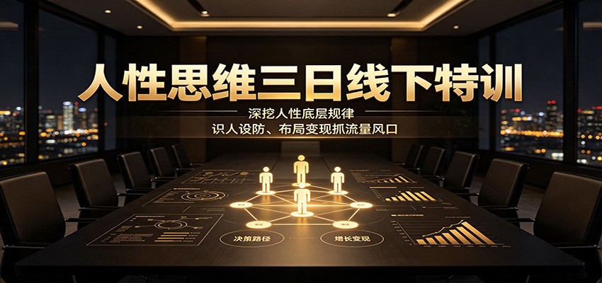 人性思维三日线下特训:深挖人性底层规律,识人设防、布局变现抓流量风口-悟空知识星球
