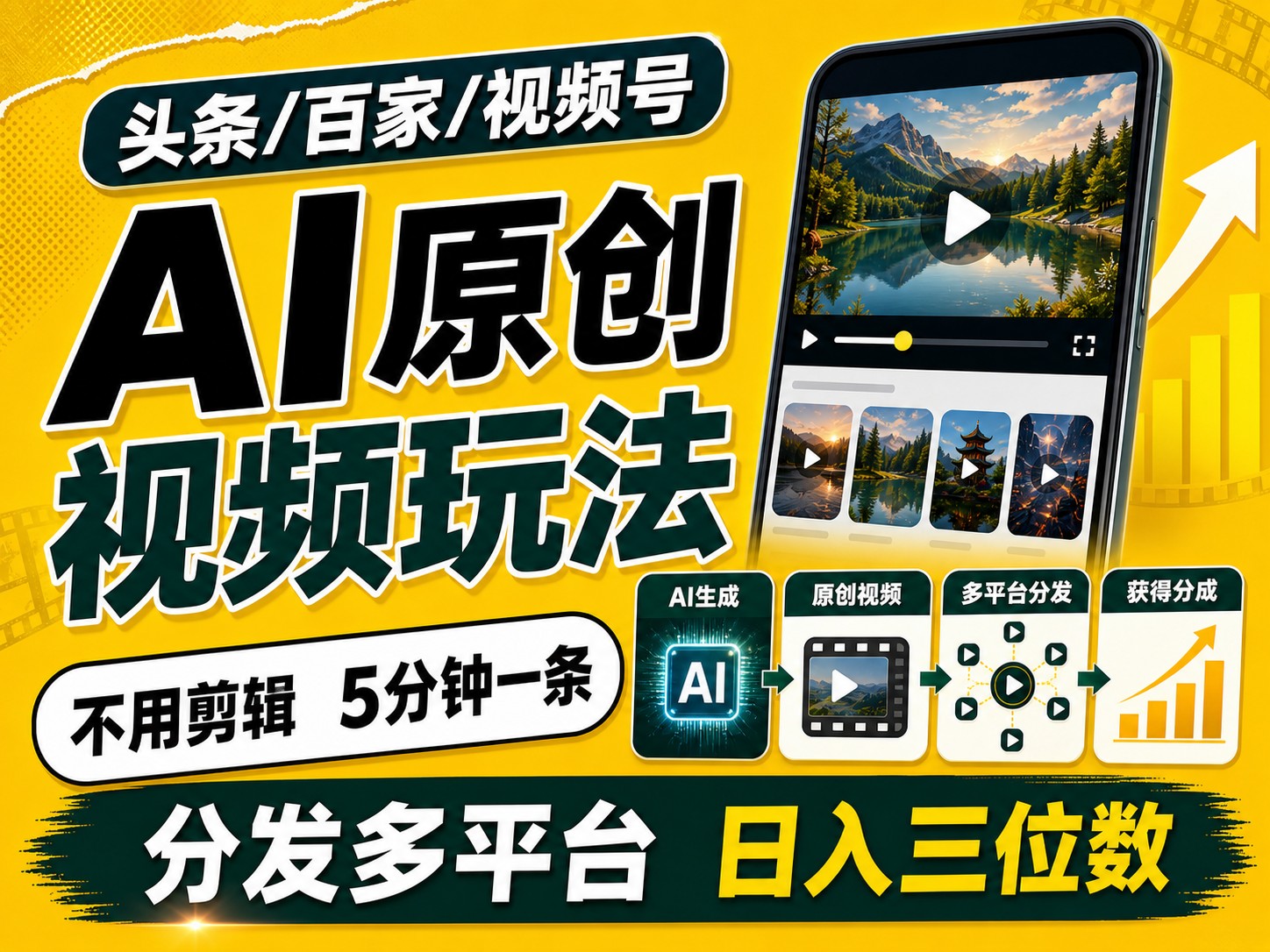 2026头条百家号升级玩法 5分钟一条原创视频 发多平台赚收-悟空知识星球