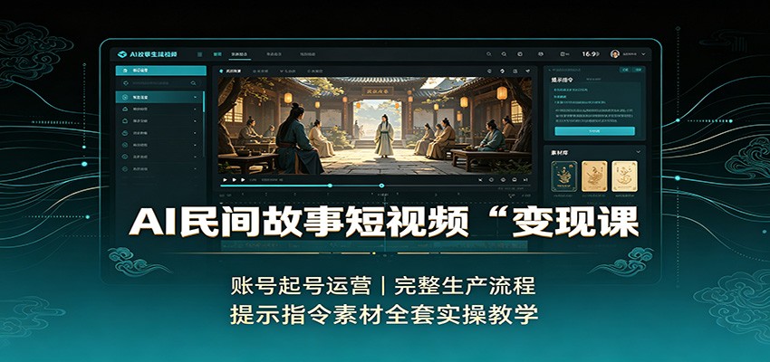 AI民间故事短视频变现课：账号起号运营，完整生产流程，提示指令素材全套实操教学-悟空知识星球