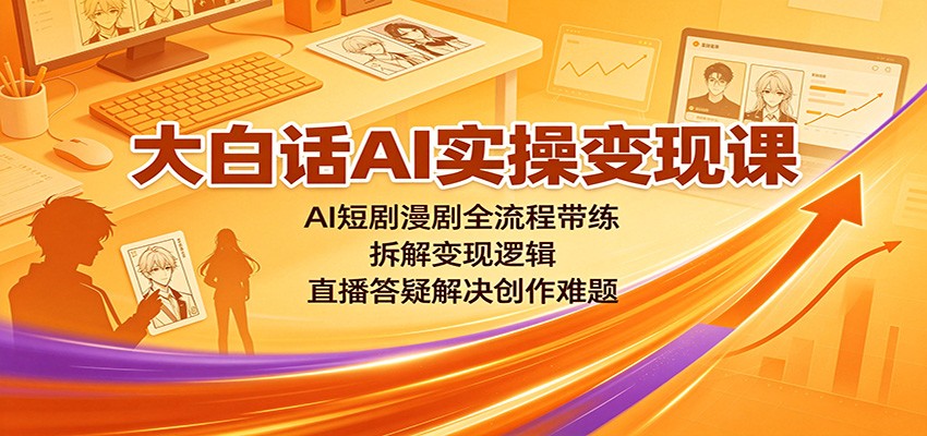 大白话AI实操变现课：AI短剧漫剧全流程带练，拆解变现逻辑，直播答疑解决创作难题-悟空知识星球